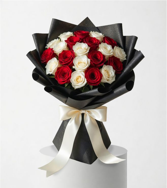 Black Tie Elegance Red Roses